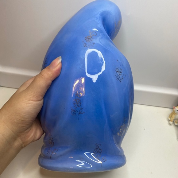 Vtg Italy Porcelain Praying May Madonna Figurine with Blue Gold Veil 9.5” H - Picture 7 of 13